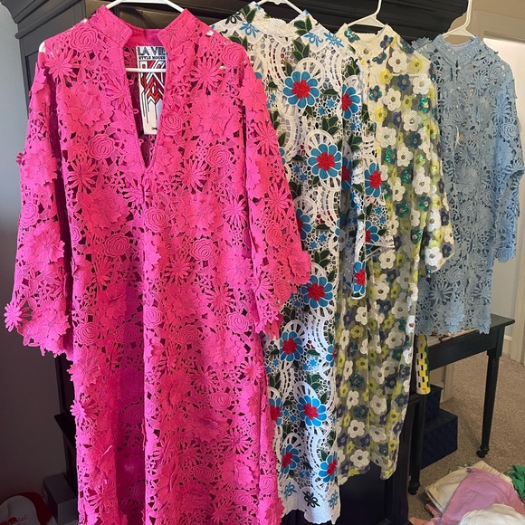 La Vie Style House 3D Maxi Kaftan, Hot pink, ONE Size fits most - Picture 9 of 10